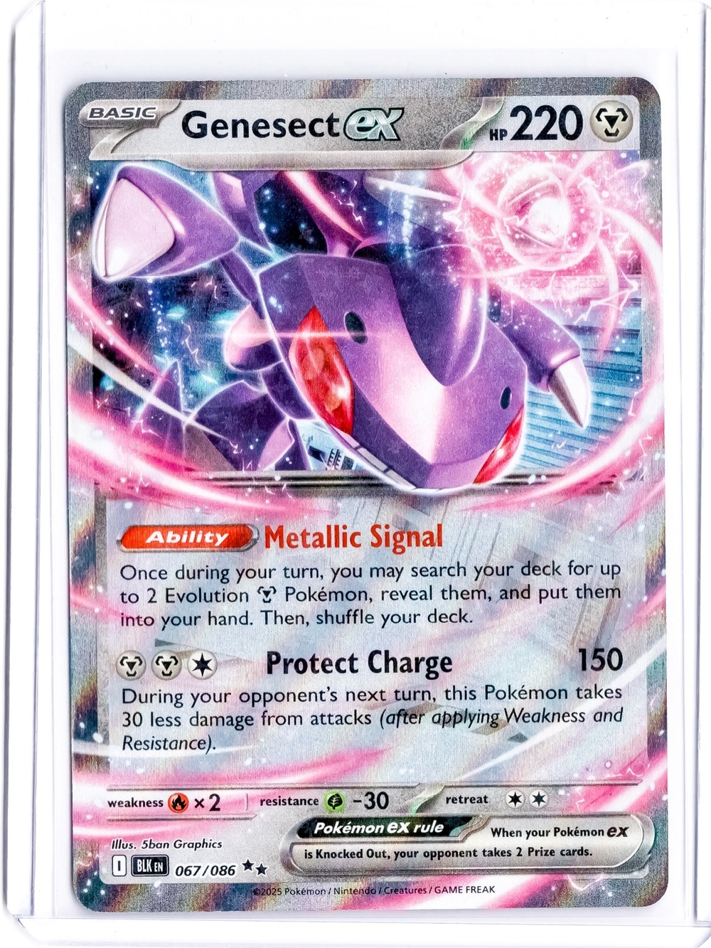 Genesect 067/086 EX Black Bolt NM Pokemon Trading Card